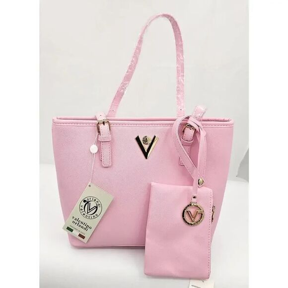 Valentino Orlandi Handbags - Valentino Orlandi Pink Bag with Detachable Pouch & Bag Charm NWT